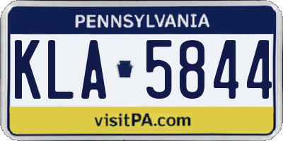 PA license plate KLA5844