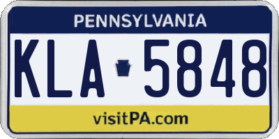 PA license plate KLA5848