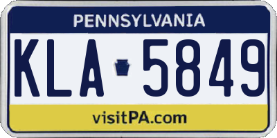 PA license plate KLA5849