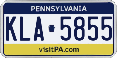 PA license plate KLA5855