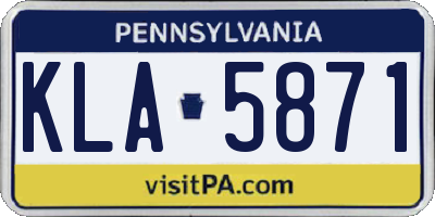 PA license plate KLA5871