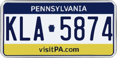 PA license plate KLA5874