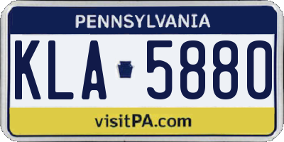 PA license plate KLA5880