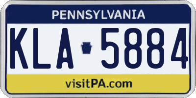 PA license plate KLA5884