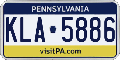 PA license plate KLA5886