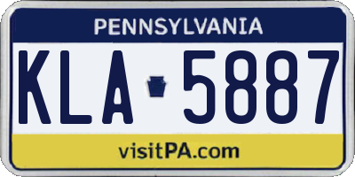 PA license plate KLA5887
