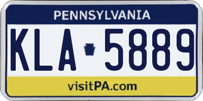 PA license plate KLA5889