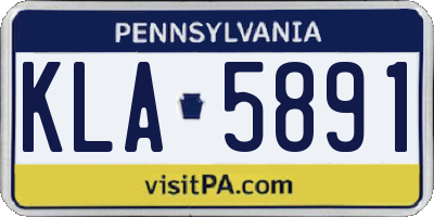 PA license plate KLA5891