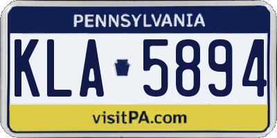 PA license plate KLA5894