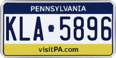 PA license plate KLA5896