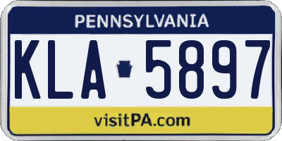 PA license plate KLA5897