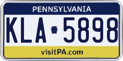 PA license plate KLA5898