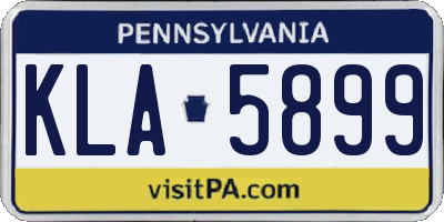 PA license plate KLA5899