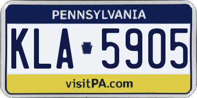 PA license plate KLA5905