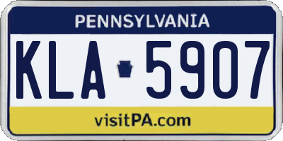 PA license plate KLA5907