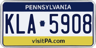 PA license plate KLA5908