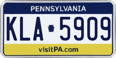 PA license plate KLA5909