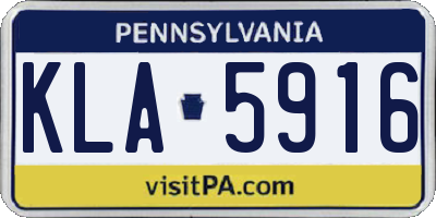 PA license plate KLA5916