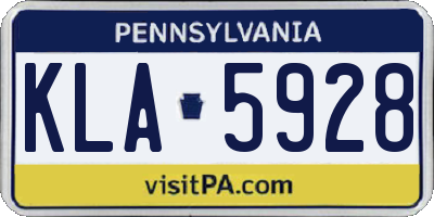 PA license plate KLA5928