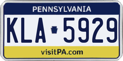 PA license plate KLA5929