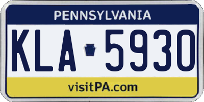 PA license plate KLA5930