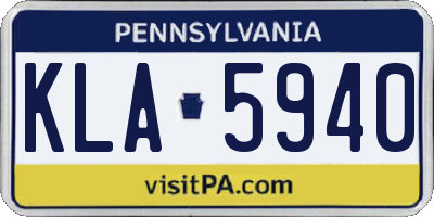 PA license plate KLA5940