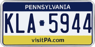 PA license plate KLA5944