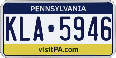 PA license plate KLA5946