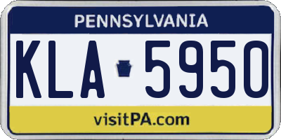 PA license plate KLA5950
