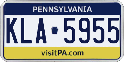 PA license plate KLA5955