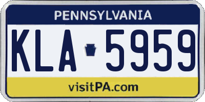 PA license plate KLA5959