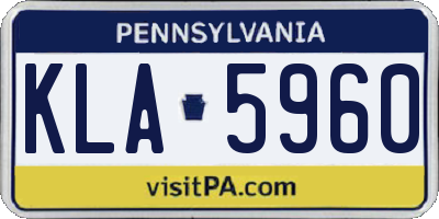 PA license plate KLA5960