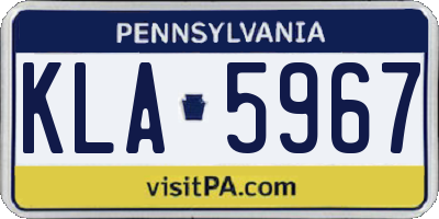 PA license plate KLA5967