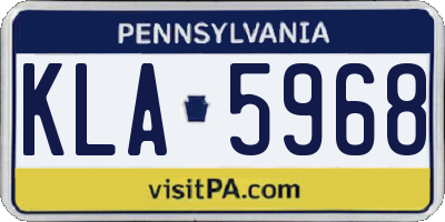 PA license plate KLA5968