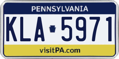 PA license plate KLA5971