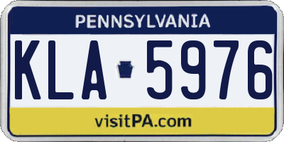 PA license plate KLA5976
