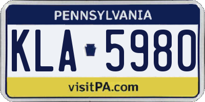 PA license plate KLA5980