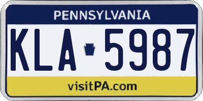 PA license plate KLA5987