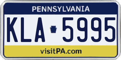 PA license plate KLA5995