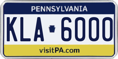 PA license plate KLA6000