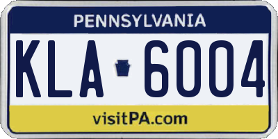 PA license plate KLA6004