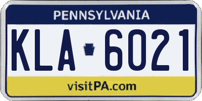 PA license plate KLA6021