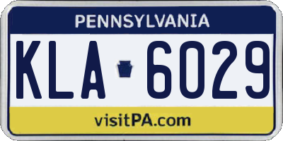 PA license plate KLA6029