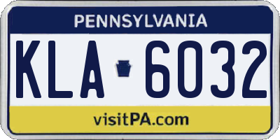 PA license plate KLA6032