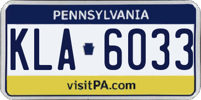 PA license plate KLA6033