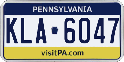 PA license plate KLA6047