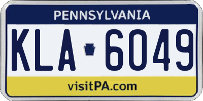 PA license plate KLA6049