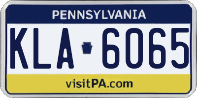 PA license plate KLA6065