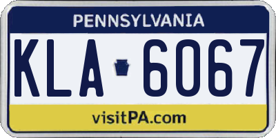 PA license plate KLA6067