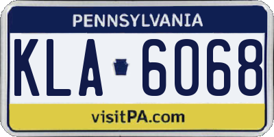 PA license plate KLA6068